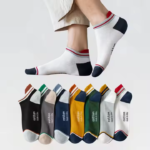 Men's Women's High Heel Boat Socks Knitted Twist Stripes Casual Cotton Anti-Bacterial Socks - 1 Pair