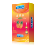 GJG Thin Pineapple Flavored Male Latex Condoms - 10pcs Pack - Image 6