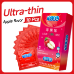 GJG High Quality 52mm Ultra-Thin Latex Apple Flavored Condoms - 10pcs Pack