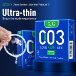 GJG 003 Ultra-Thin Dotted Latex Condoms with SABS Certificate Male Condoms - Blue 3pcs Pack - Image 2