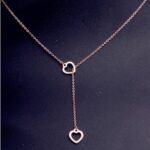 Gold Color Titanium Steel Tiny Double Hearts Necklace