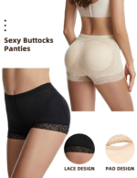Women's Underwear Buttock Body Shaper Padded Breathable Vintage Mid Waist Tummy Control Butt-lifting Hiking Shorts Padded Panties - Image 5