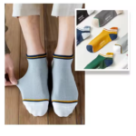 Men's Women's High Heel Boat Socks Knitted Twist Stripes Casual Cotton Anti-Bacterial Socks - 1 Pair - Image 2