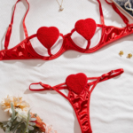 Three-point Breast revealing Underwear Set Women's Hollow Bra Se-xy Bra Panty