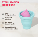 Portable & Reusable Food-Grade Silicone Folding Water Cup for Menstrual Cup Sterilizer - Image 3