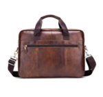 Men's cowhide leather handbag - Brown - Image 3