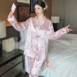 Fashion Sweet Cute Cartoon Printing Long-sleeved Long Pants Pajamas Spring and Fall Home Wear Can Be Worn Outside Suit - Image 3
