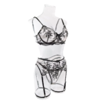 High Quality Fishbone Two Pieces Lingerie Set Se-xy Lace Embroidery Women's Underwear Bra Set - Image 7