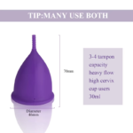 AEIOU Hypoallergenic Certified Medical Grade Reusable Menstrual Cup and Sterilizer Box | Purple | Large Size | Small Size | Pad - Image 7