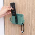 1pc Wall Mounted Organizer Storage Box Remote Control Mounted Mobile Phone Plug Wall Holder Charging Multifunction Holder Stand - Image 3