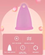 Aeiou Brand Medical Grade Silicone Case Reusable Organic Bpa Free Eco LowCervix Transparent Organic Menstrual Cup for Women | Large Size | Small Size | Pad - Image 2