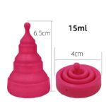 AEIOU Hypoallergenic Certified Medical Grade Reusable Menstrual Cup for Women | Clear | Blue | Small Size | Pad - Image 2